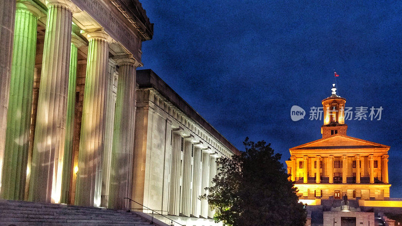 State Capitol Building Lit Up at Night, Nashville, Tennessee